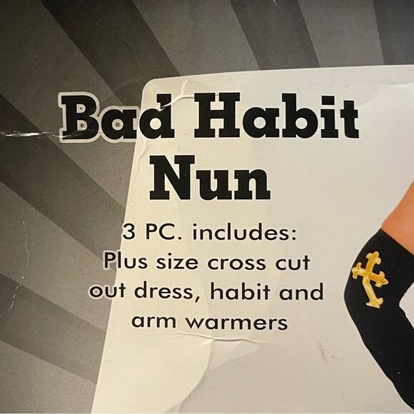 NEW Music Legs Bad Habit Nun Plus Size Halloween Costume Size 3X/4X - Picture 6 of 7